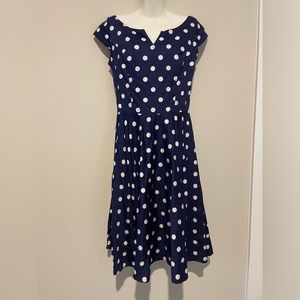 Hell Bunny Vixen Antoinette Polka Dot Dress SZ M
